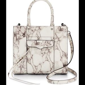 Rebecca Minkoff Mini M.A.B. Tote in White Marble